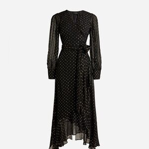 J Crew Ruffle-Hem Lurex Dress
